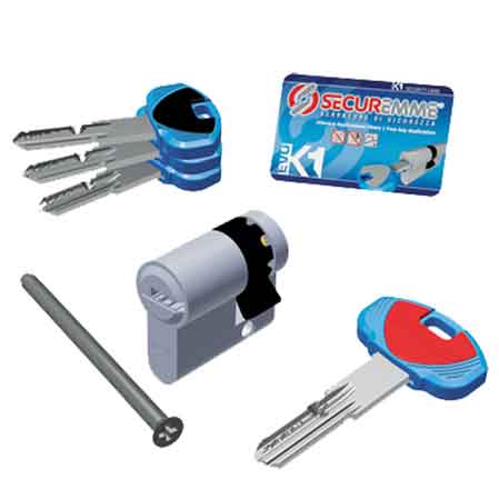 MEZZO CILINDRO SAGOMATO 'EVO K1' SECUREMME 40 mm (25+10+5)