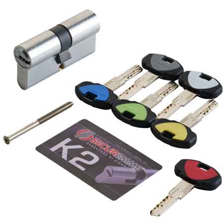 CILINDRO SAGOMATO 'K2' SECUREMME 70 mm (25+10+35)