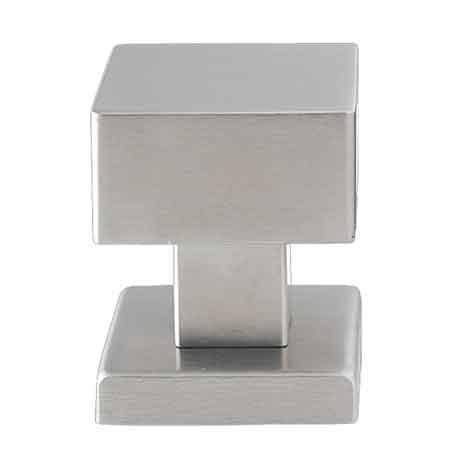 POMOLO FISSO INOX 'QUADRO' 50x50x23 mm  - Colore Inox satinato