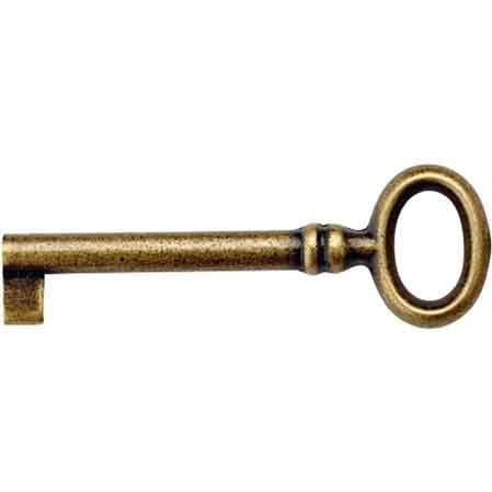 CLÉ DE MEUBLE '33718' 24x69 mm - Laiton antique