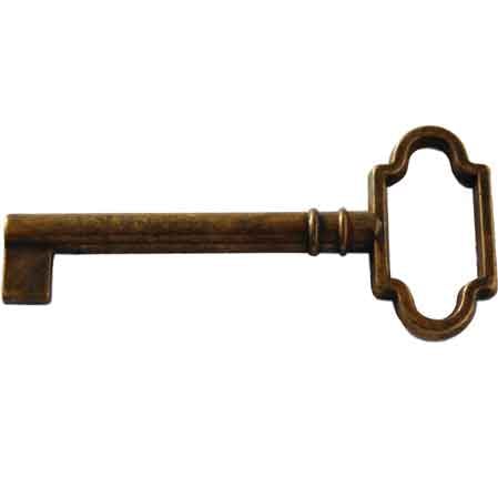 MÖBELSCHLÜSSEL „7010“ 31x67 mm – Antik patiniert