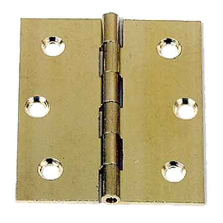 GEFRÄSTES SCHARNIER FLACH "ECO" 40x35 mm - Messing poliert