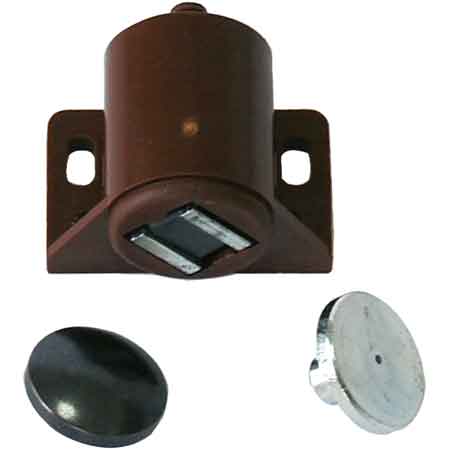CHIUSURA MAGNETICA PER VETRI 30x30 mm - Marrone