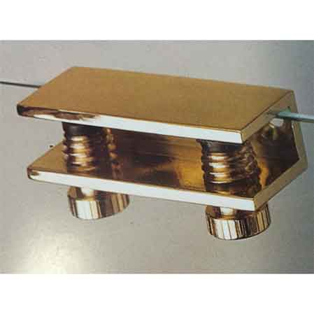 MENSOLINA REGGIVETRO A MORSETTO 15x25 mm - Ottone lucido