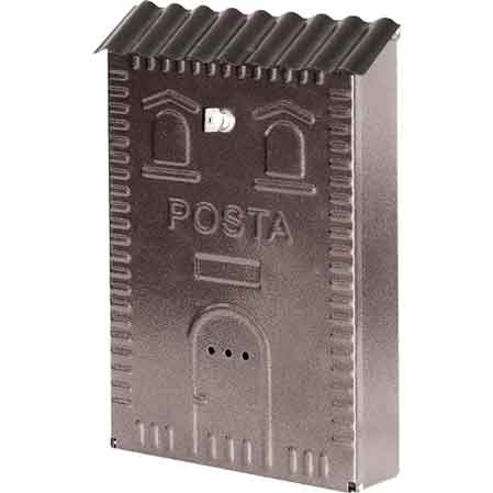 CASSETTA POSTALE 'RUSTICA' CASETTA CON TEGOLE mm 270x100x400h - Nera