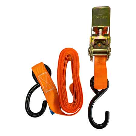 CINGHIA DI ANCORAGGIO CON MINI CRICCHETTO E GANCI 25 mm x 4 mt