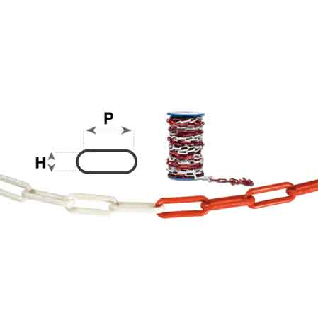 CATENA SEGNALETICA BICOLORE  N° 21 (5 mm) - PxH 35x10 - bobina 30 mt