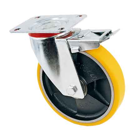 RUOTA INDUSTRIALE GIREVOLE C/FRENO ART. 22 AVO 125x25 mm - portata 170 kg