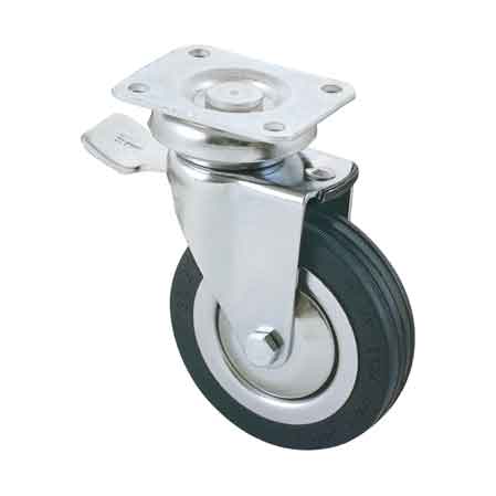 RUOTA ARREDAMENTO ART. 155 BIS AVO C/FRENO 100x24 mm - portata 80 kg