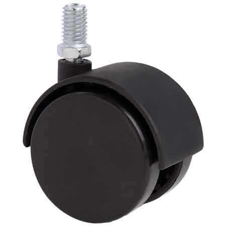 RUOTA ARREDAMENTO GEMELLATA CON PERNO 50 mm - fil. M8 - portata 35 kg