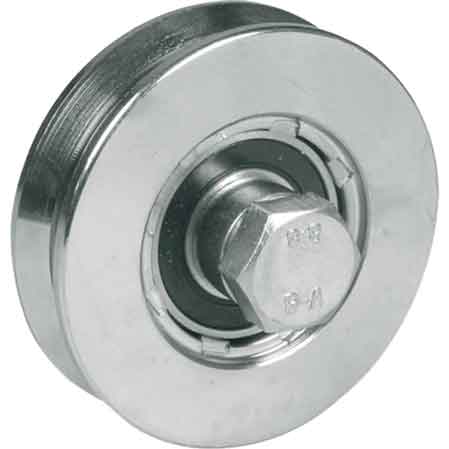 RUOTA CON BULLONE PER CANCELLI A 2 CUSCINETTI 120 mm