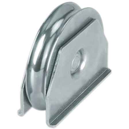 RUOTA CON SUPPORTO LATERALE PER CANCELLI GOLA TONDA 140 mm