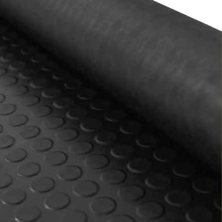 TAPPETO BOLLATO IN GOMMA CARDINALE H. 120 cm x 10 mt - Spess. 3 mm - Colore Nero