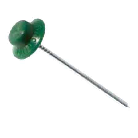 CHIODO CON RONDELLA PER FISSAGGIO LASTRE 2,8x60 mm, Colore Verde - Confezione 50 pezzi