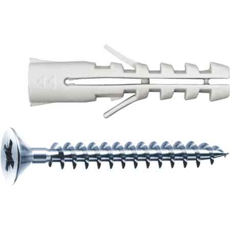 TASSELLO CON VITE SENZA BORDO 'AX10' Ø 10x50 mm - vite 6x60 mm
