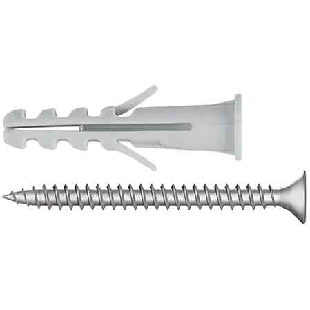 TASSELLO CON VITE E BORDO 'AX05' Ø 10x50 mm - vite 6x60 mm