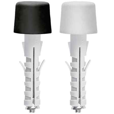 TASSELLO CON FERMAPORTA 'AY' Ø 12x45 mm - Colore nero Ø 30 mm