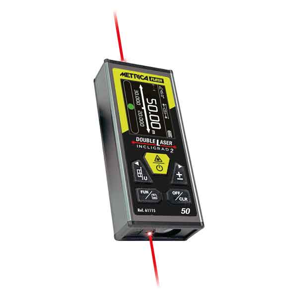 DISTANZIOMETRO 'DOUBLE LASER INCLIGRAD 2' METRICA Portata fino a 50 metri