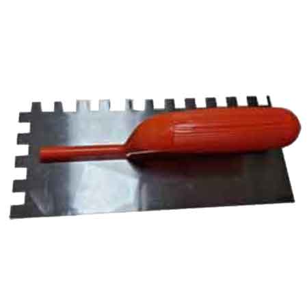 TALOCHE CRANTÉE AVEC MANCHE EN PLASTIQUE CARDINALE 28x12 cm - Denture droite 12x12 mm