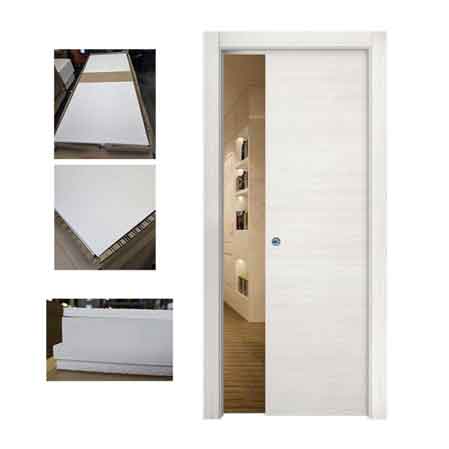 PORTE COULISSANTE RÉVERSIBLE ORME BLANC EFFET VEINÉ 600x2100h mm