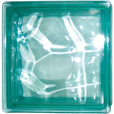 VETROMATTONE ONDULATO VERDE 19x19x8 cm