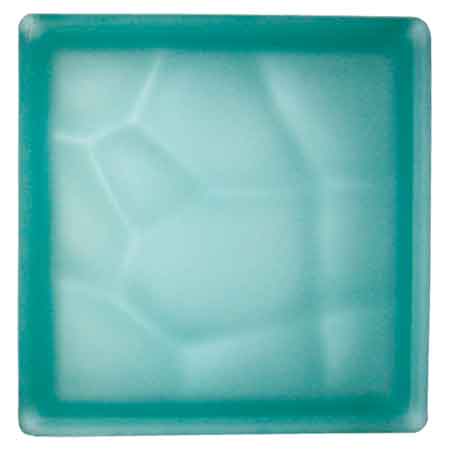BRIQUE DE VERRE ONDULÉE VERT SATINÉ 19x19x8 cm