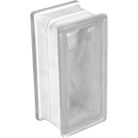 BRIQUE DE VERRE ONDULÉE VERTICALE TRANSPARENTE 19x9x8 cm