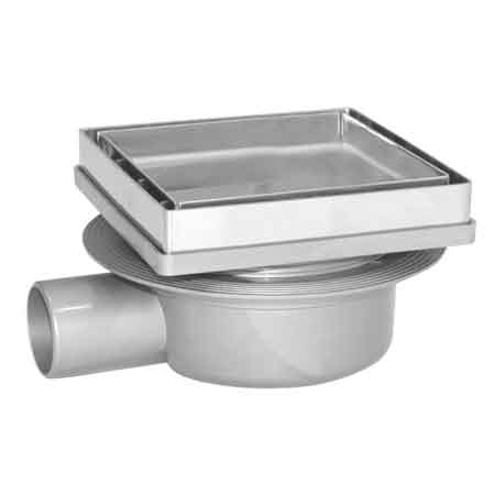 CHIUSINO CON PORTA PIASTRELLA 13x13 cm - scarico Ø 40 mm