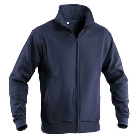 SWEATSHIRT EN MOLLETON ENTIÈREMENT ZIPPÉE BLEUE T. XL (56-58)