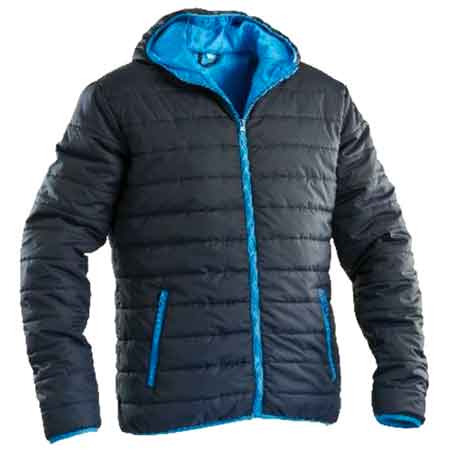 GEFÜTTERTE JACKE MIT KAPUZE BLAU Gr. S (44-46)