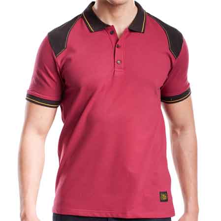 ELASTISCHES VERSTÄRKTES POLOSHIRT 'WORKPOL' BORDEAUX RICA LEWIS Gr. L