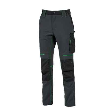 PANTALONE DA LAVORO 'ATOM' GRIGIO/VERDE UPOWER Tg. L