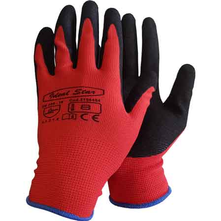 GUANTO POLIESTERE/NITRILE SABBIATO CARDINALE Tg. 9