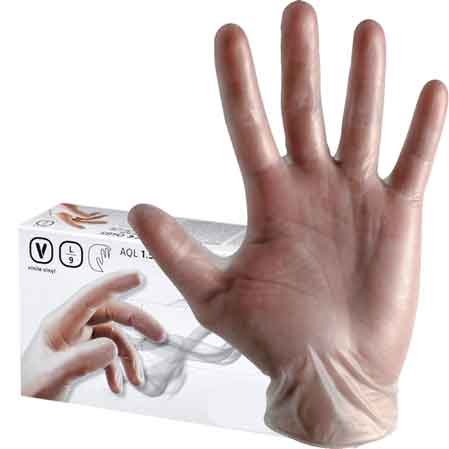 GANTS VINYLE À USAGE UNIQUE Taille M - paquet de 100 pièces