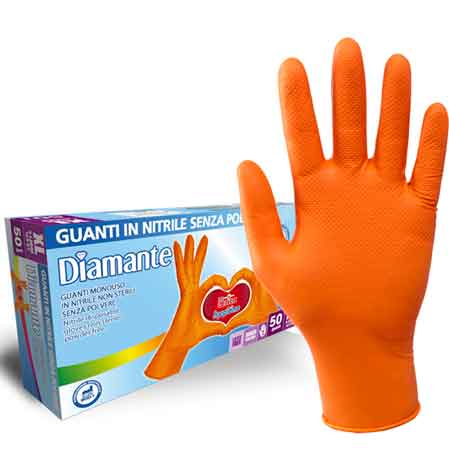 GANTS À USAGE UNIQUE EN NITRILE «DIAMOND» Taille XL - paquet de 50 pièces