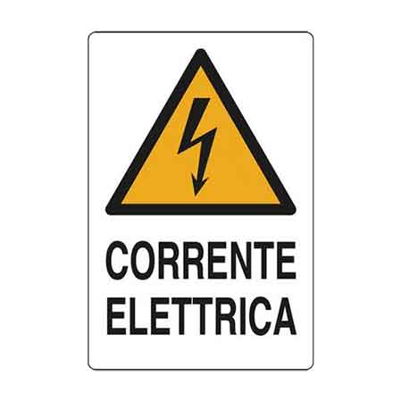 CARTELLO 'CORRENTE ELETTRICA' 20x30 cm