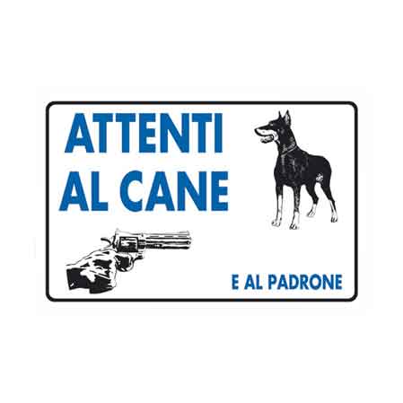 PANNEAU « ATTENTION AU CHIEN ET AU MAÎTRE » 20x30 cm