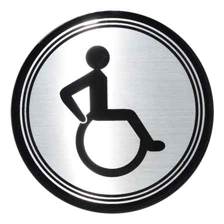 ETIQUETTE RONDE 'TOILETTES HANDICAPÉS' Ø 10 cm