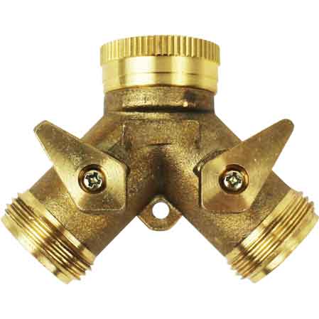 PRESA RUBINETTO DOPPIA USCITA IN OTTONE CARDINALE F 3/4" x M 3/4" x M 3/4"