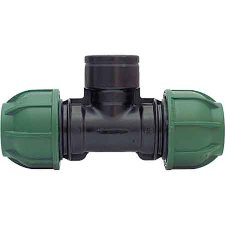 T-STÜCK 90° MIT AUFSCHRUMPFMONTAGE UND INNENGEWINDEABZWEIGUNG Ø mm 40x1"1/4x40 - 10 PN