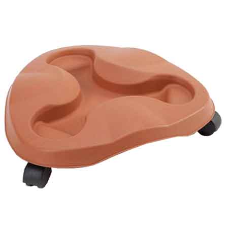 SOTTOVASO CON RUOTE 'TRIFOGLIO' 38x38x3h cm