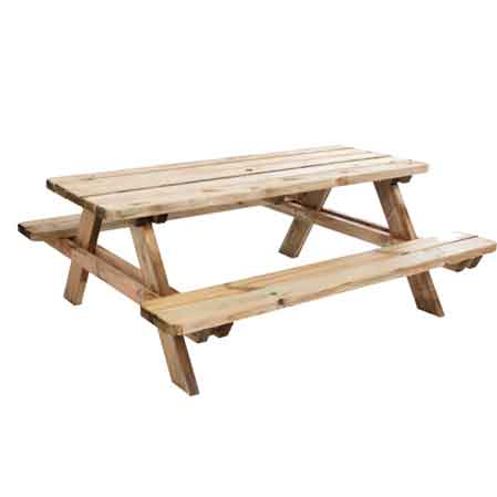 TABLE DE PIQUE-NIQUE EN BOIS 180x120x70h cm