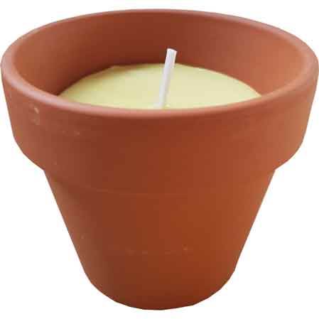 KIT CANDELE ALLA CITRONELLA IN TERRACOTTA Ø 6x6h cm - Confezione 6 pezzi