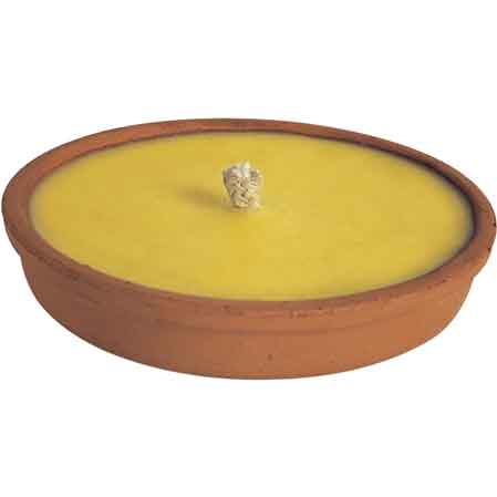 FIACCOLA ALLA CITRONELLA IN TERRACOTTA Ø 14x4h cm