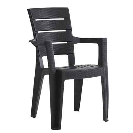 SEDIA IMPILABILE CON BRACCIOLI 'AYDER' cm 56x44x89h - Colore Antracite