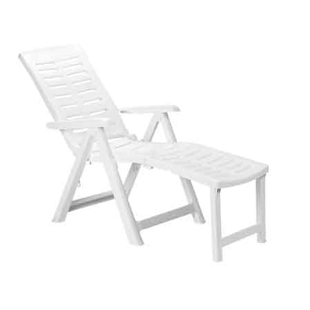 KLAPPBARER SESSEL 'ARIZONA' 60x108x109h cm - Farbe Weiß