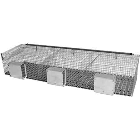 CAGE DE LAPINES REPRODUCTRICES TROIS COMPARTIMENTS cm 183x50x33h
