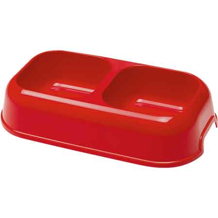 DOUBLE GAMELLE POUR CHIENS ET CHATS 'PARTY' cm 26x15x5,6h - 0,7 lt