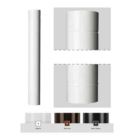 TUBO SMALTATO PER STUFA A LEGNA 'CLASSIC' Ø 120 mm - 100 cm - Colore bianco