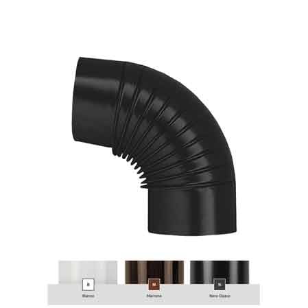GOMITO SMALTATO 90° 'CLASSIC' Ø 150 mm - Colore nero